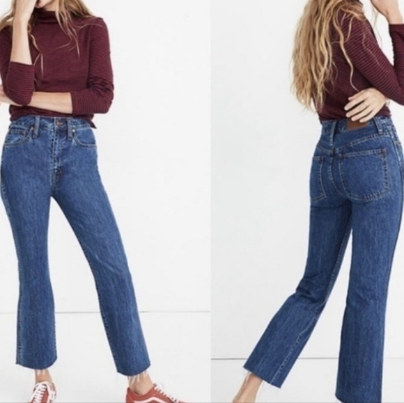 Madewell Rigid Demi Boot Crop Jeans with Vintage Wash - Picture 1 of 13
